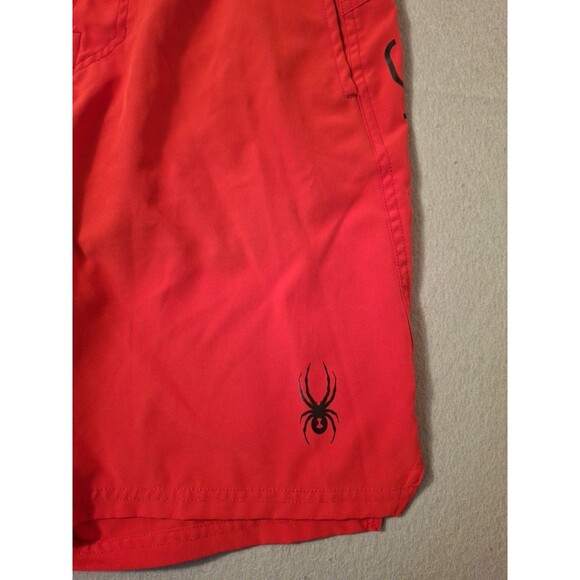 Spyder Swim Shorts Mens Small UV Protection Surf Sand Sun Athletic Workout Red - Picture 4 of 11